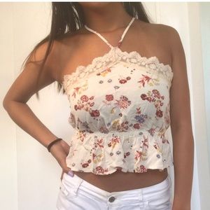 Kendall and Kylie floral halter top